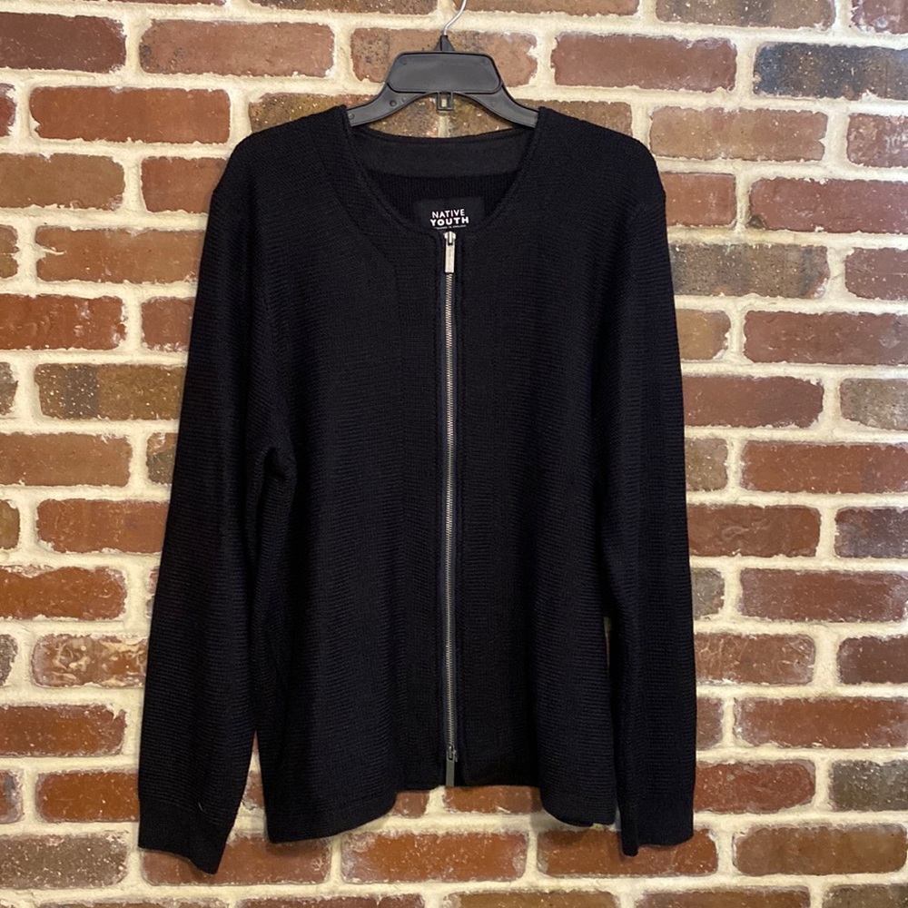 Native Youth black cardigan sweater size XL